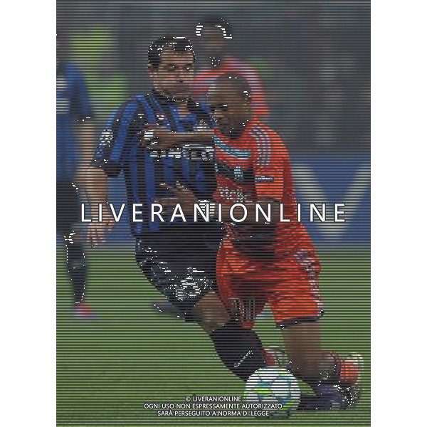 UEFA Champions League 2011/2012 Ottavi di Finale Ritorno Milano - 13.03.2012 Inter-Olympique Marsiglia Nella Foto:stankovic dejan e ayew /Ph.Vitez-Ag. Aldo Liverani