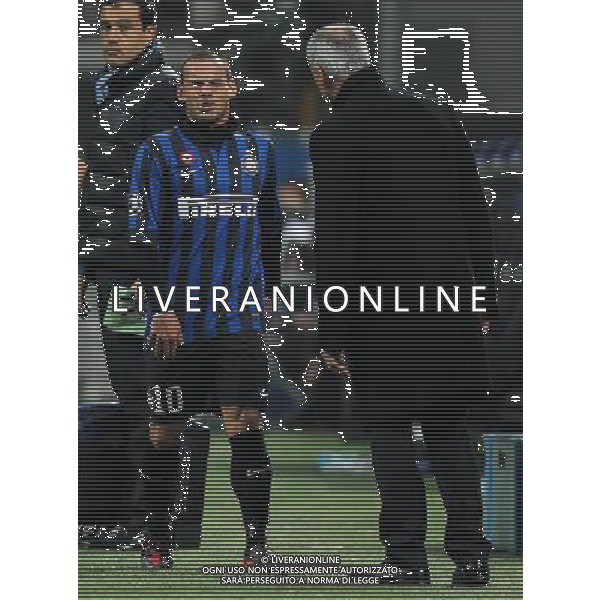UEFA Champions League 2011/2012 Ottavi di Finale Ritorno Milano - 13.03.2012 Inter-Olympique Marsiglia Nella Foto:sneijder esce infortunato - claudio ranieri /Ph.Vitez-Ag. Aldo Liverani