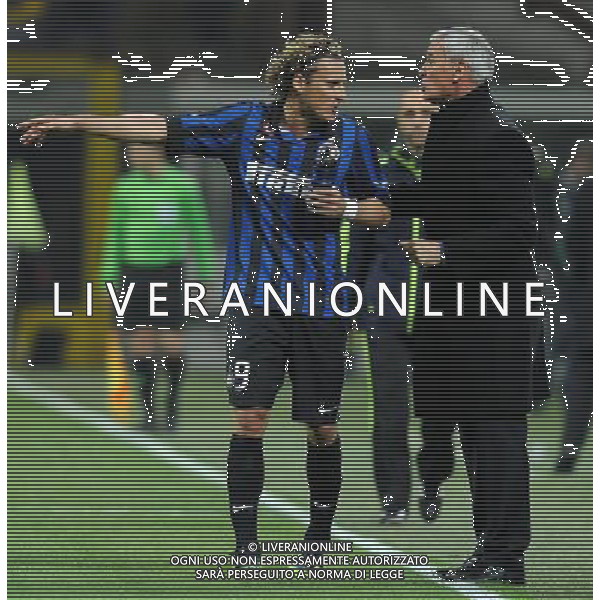 UEFA Champions League 2011/2012 Ottavi di Finale Ritorno Milano - 13.03.2012 Inter-Olympique Marsiglia Nella Foto:Forlan Diego-Ranieri Claudio /Ph.Vitez-Ag. Aldo Liverani