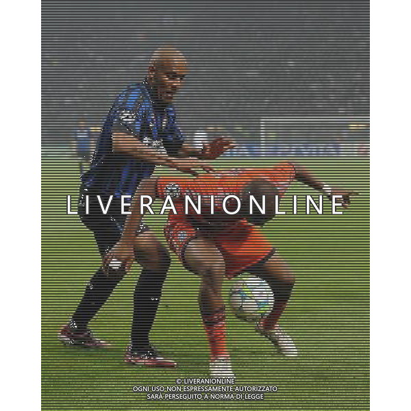 UEFA Champions League 2011/2012 Ottavi di Finale Ritorno Milano - 13.03.2012 Inter-Olympique Marsiglia Nella Foto:Maicon Douglas-Ayew Andr /Ph.Vitez-Ag. Aldo Liverani