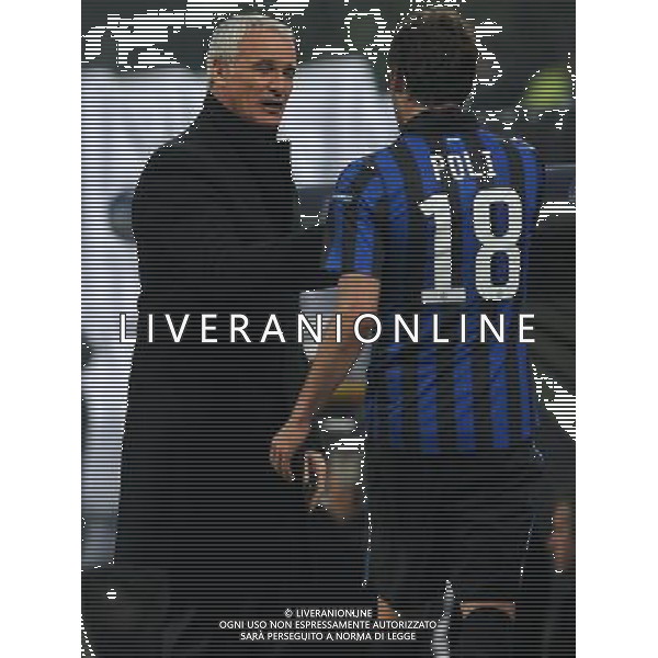 UEFA Champions League 2011/2012 Ottavi di Finale Ritorno Milano - 13.03.2012 Inter-Olympique Marsiglia Nella Foto:Ranieri Claudio-Poli Andrea /Ph.Vitez-Ag. Aldo Liverani