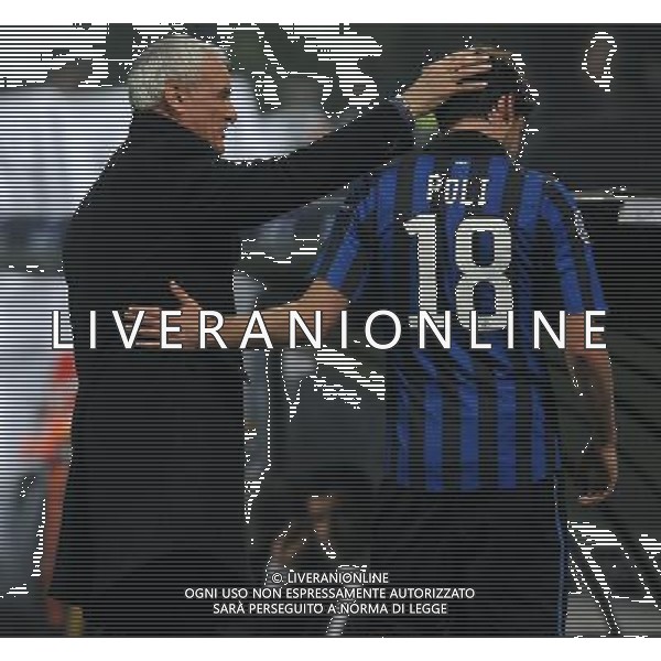 UEFA Champions League 2011/2012 Ottavi di Finale Ritorno Milano - 13.03.2012 Inter-Olympique Marsiglia Nella Foto:Ranieri Claudio-Poli Andrea /Ph.Vitez-Ag. Aldo Liverani