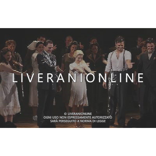 Michael Cerveris, Elena Roger \' Ricky Martin with Ensemble Cast during the first preview Curtain Call for the Broadway Revival of \'Evita\' at the Marquis Theatre on March 12, 2012 in New York City. ©PHOTOSHOT/AG ALDO LIVERANI SAS - ITALY ONLY -