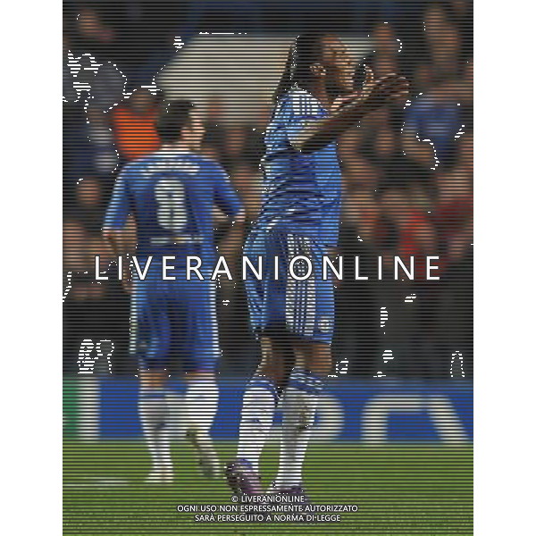 UEFA Champions League 2011/2012 Ottavi di Finale Ritorno Londra - 14.03.2012 Chelsea-Napoli Nella Foto:drogba esultanza dopo il gol /Ph.Vitez-Ag. Aldo Liverani