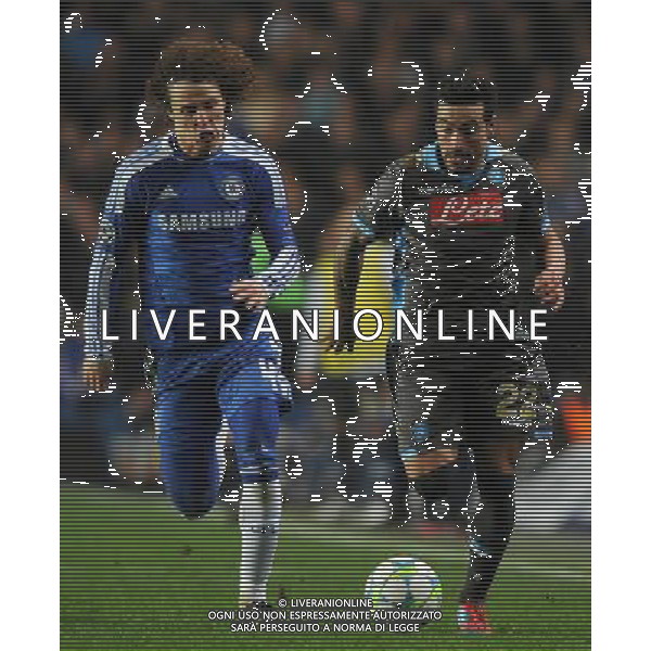 UEFA Champions League 2011/2012 Ottavi di Finale Ritorno Londra - 14.03.2012 Chelsea-Napoli Nella Foto:lavezzi e luiz /Ph.Vitez-Ag. Aldo Liverani