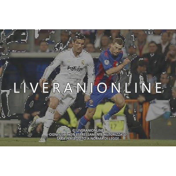 Real Madrid\'s Cristiano Ronaldo and CSK Moskva\'s Vasili Berezutski during Champions League match on march 14th 2012. Photo: Cesar Cebolla / ALFAQUI /AGENZIA LADO LIVERANI S A S OTTAVI DI RITORNO DI CHAMPIONS LEAGUE REAL MADRID - CSKA MOSKA - ITALY ONLY -