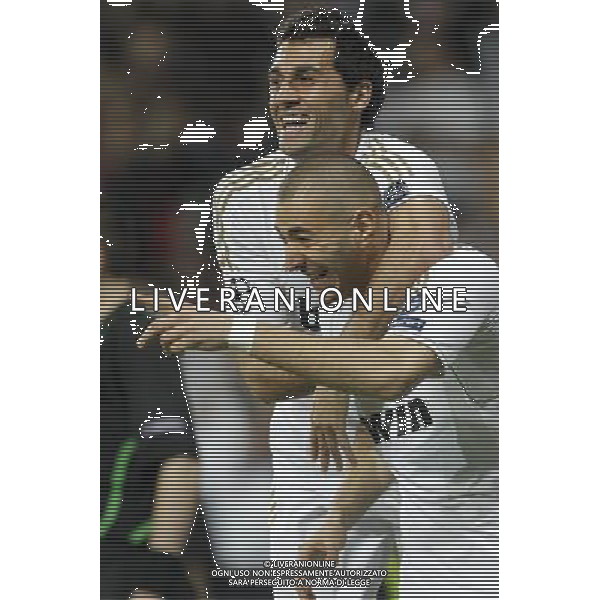 Real Madrid\'s aKarim Benzema goal during Champions League match on march 14th 2012. Photo: Cesar Cebolla / ALFAQUI /AGENZIA LADO LIVERANI S A S OTTAVI DI RITORNO DI CHAMPIONS LEAGUE REAL MADRID - CSKA MOSKA - ITALY ONLY -