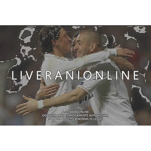 Real Madrid\'s aKarim Benzema goal during Champions League match on march 14th 2012. Photo: Cesar Cebolla / ALFAQUI /AGENZIA LADO LIVERANI S A S OTTAVI DI RITORNO DI CHAMPIONS LEAGUE REAL MADRID - CSKA MOSKA - ITALY ONLY -