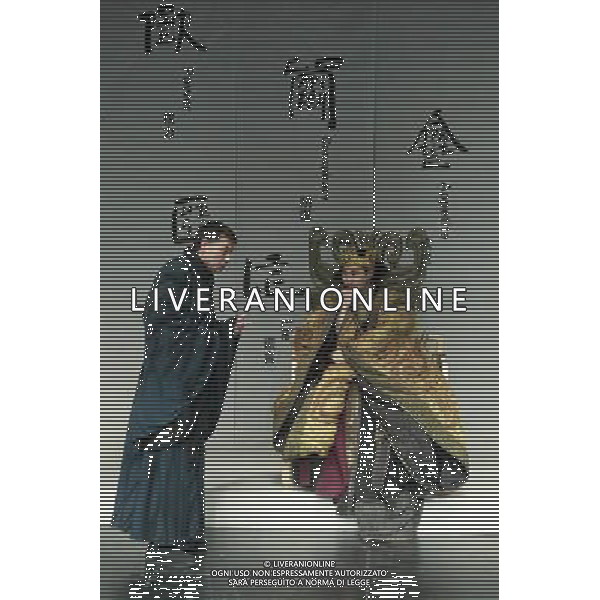 (120314) -- BEIJING, March 14, 2012 () -- Actors perform during a rehearsal of the Chinese version of Shakespeare\'s drama Charles III at the National Theatre of China in Beijing, capital of China, March 14, 2012. The play, directed by Wang Xiaoying, was prepared for a Shakespeare Drama Festival in London prior to the 2012 Olympic Games. The Chinese version of Charles III, with mandarin dialogue and Chinese style costumes, is going to be staged with other 36 plays from different languages and dialects as part of the cultural Olympiad.(/Ren Zhenglai) (xzj) /AG ALDO LIVERANI SAS - ITALY ONLY -