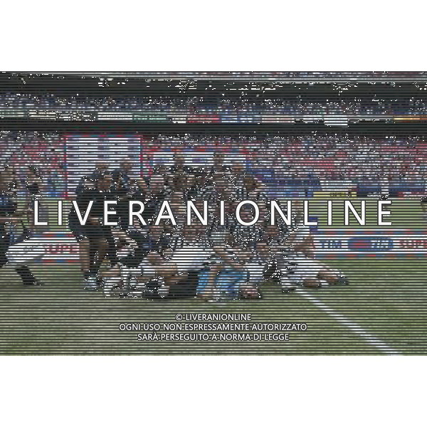 NEW YORK 3/08/2003 SUPERCOPPA ITALIANA NELLA FOTO JUVENTUS CON LA SUPERCOPPA ITALIANA FOTO ALDO LIVERANI