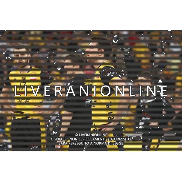 18.03.2012 LODZ- ATLAS ARENA (LODZ, POLAND - ATLAS ARENA) SIATKOWKA MEZCZYZN (MEN\'S VOLLEYBALL), CEV LIGA MISTRZOW MEZCZYZN (CEV VOLLEYBALL CHAMPIONS LEAGUE MEN\'S); FINAL FOUR MECZ FINALOWY - FINAL PGE SKRA BELCHATOW - ZENIT KAZAN ( FINAL GAME PGE SKRA BELCHATOW - ZENIT KAZAN) NZ SKRA SMUTEK, PORAZKA; ZLA DECYZJA SEDZIOW BLAD SEDZIOW;; BARTOSZ KUREK FOTO LUKASZ GROCHALA/ CYFRASPORT/NEWSPIX.PL --- Newspix.pl AG ALDO LIVERANI S A S ONLY ITALY *** Local Caption *** www.newspix.pl mail us: info@newspix.pl call us: 0048 022 23 22 222 --- Polish Picture Agency by Ringier Axel Springer Poland