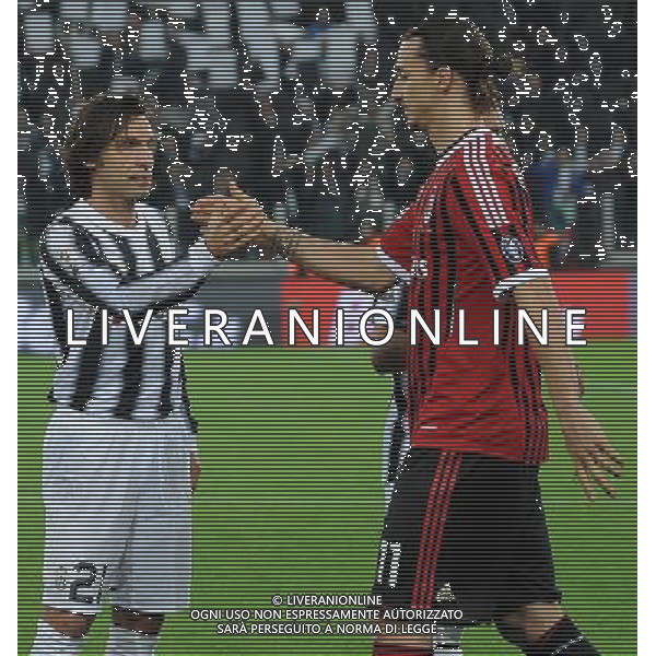 Coppa Italia TIM Cup 2011/2012 Semifinale Ritorno Torino - 20.03.2012 Juventus-Milan Nella Foto: andrea pirlo e zlatan ibrahimovic /Ph.Vitez-Ag. Aldo Liverani