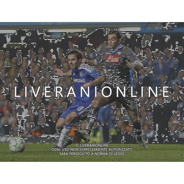 Chelsea\'s Juan Mata battles with Napoli\'s Salvatore Aronica Football - UEFA Champions League Group E - Chelsea v Napoli - Wed 14 March 2012 - Stamford Bridge - London © CameraSport - 43 Linden Ave. Countesthorpe. Leicester. England. LE8 5PG - Tel: +44 (0) 116 277 4147 - admin@camerasport.com - www.camerasport.com AG ALDO LIVERANI S A S ONLY ITALY
