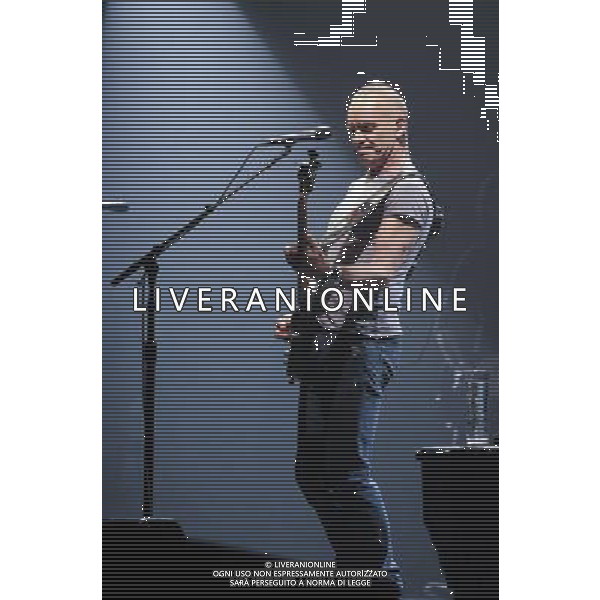 Sting on his Back to Bass tour performing live at Manchester O2 Apollo on 16th March 2012. ----------------------------------- **Restrictions Apply** see following: Steerpike consents to the Publication having the limited right to reproduce the Photographs solely for editorial purposes in the Publication solely related to Sting. The Photographer and/or Publication shall not have any right to (or to authorize any third party to) possess, print, copy, reproduce, distribute, display or exploit the Photographs or any material derived therefrom except as expressly provided in the preceding paragraph without the prior written consent of Steerpike. /photoshot/ag aldo liverani/italy only