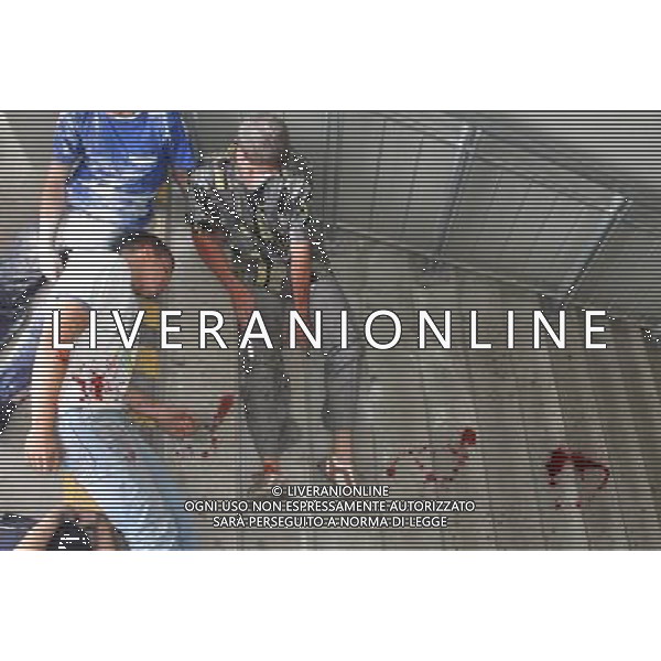 Poznan, 21 June 2011. Evacution of City Stadium, Polish Emergency Services exercises before Euro 2012 in Poland and Ukraine, Poznan, Poland. (ukit) ©photoshot/AGENZIA ALDO LIVERANI SAS - ITALY ONLY - Esercitazioni di Polizia di evacuazione dello stadio, soccorsi di paramedici e servizi di emergenza in previsione degli Europei di Calcio Euro 2012 in Polonia e Ucraina