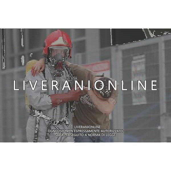 Poznan, 21 June 2011. Evacution of City Stadium, Polish Emergency Services exercises before Euro 2012 in Poland and Ukraine, Poznan, Poland. (ukit) ©photoshot/AGENZIA ALDO LIVERANI SAS - ITALY ONLY - Esercitazioni di Polizia di evacuazione dello stadio, soccorsi di paramedici e servizi di emergenza in previsione degli Europei di Calcio Euro 2012 in Polonia e Ucraina