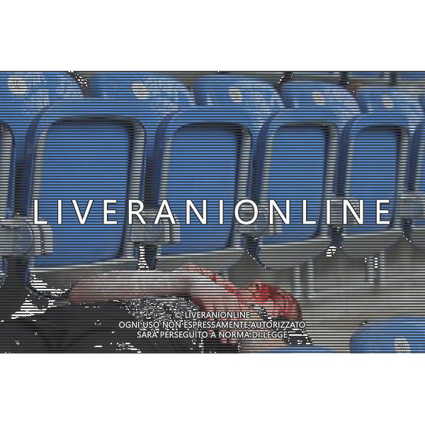 Poznan, 21 June 2011. Evacution of City Stadium, Polish Emergency Services exercises before Euro 2012 in Poland and Ukraine, Poznan, Poland. (ukit) ©photoshot/AGENZIA ALDO LIVERANI SAS - ITALY ONLY - Esercitazioni di Polizia di evacuazione dello stadio, soccorsi di paramedici e servizi di emergenza in previsione degli Europei di Calcio Euro 2012 in Polonia e Ucraina