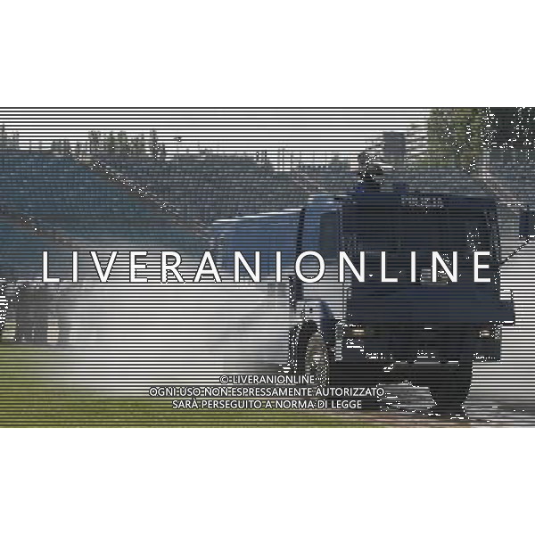 Chorzow, 10 September 2008. Polish Police and Emergency Services exercises before Euro 2012 in Poland and Ukraine, Slaski Stadium, Chorzow, Poland. (ukit) Andrzej Grygiel ©photoshot/AGENZIA ALDO LIVERANI SAS - ITALY ONLY - Esercitazioni di Polizia di evacuazione dello stadio, soccorsi di paramedici e servizi di emergenza in previsione degli Europei di Calcio Euro 2012 in Polonia e Ucraina