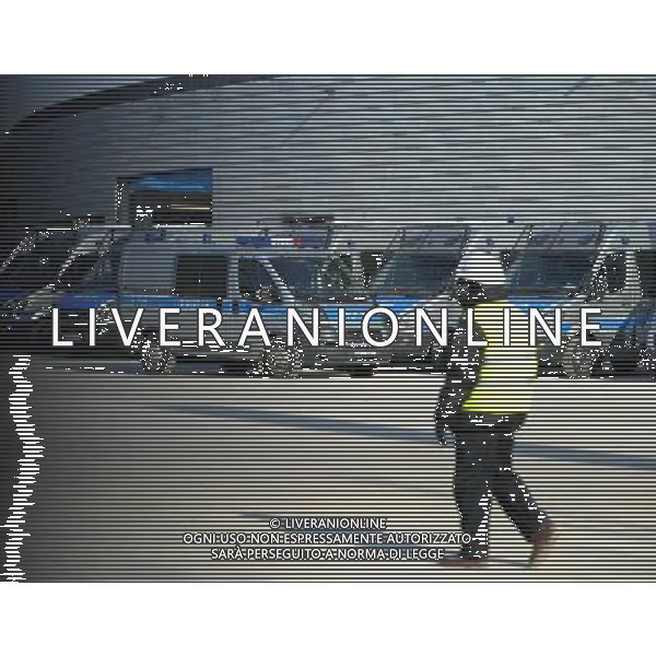 Warsaw, 09 February 2012. Police security excercises in National Stadium in Warsaw before Euro 2012 in Poland and Ukraine, Warsaw, Poland. (ukit) Grzegorz Jakubowski ©photoshot/AGENZIA ALDO LIVERANI SAS - ITALY ONLY - Esercitazioni di Polizia di evacuazione dello stadio, soccorsi di paramedici e servizi di emergenza in previsione degli Europei di Calcio Euro 2012 in Polonia e Ucraina