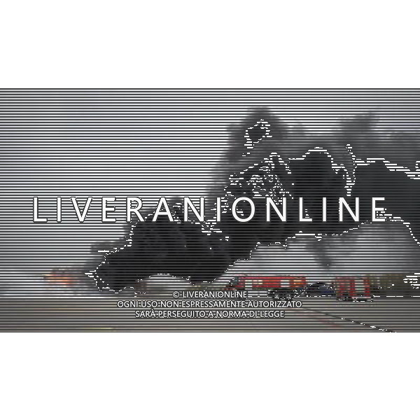 Lodz, 24 October 2011. Polish Emergency Services exercises before Euro 2012 in Poland and Ukraine, Script: Airplane with drunk football fans landed at Lodz Airport, Airport bus fire and a bomb in a luggage, Lodz, Poland. (ukit) Grzegorz Micha³owski ©photoshot/AGENZIA ALDO LIVERANI SAS - ITALY ONLY - Esercitazioni di Polizia di evacuazione dello stadio, soccorsi di paramedici e servizi di emergenza in previsione degli Europei di Calcio Euro 2012 in Polonia e Ucraina