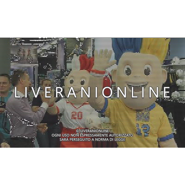 Warsaw, 09 June 2011. Twins Slavek and Slavko - official mascots of Euro 2012 in Poland and Ukraine during presentation of Henri Delaunay\'s Cup, Warsaw, Poland. (ukit) Radek Pietruszka ©photoshot/AGENZIA ALDO LIVERANI SAS - ITALY ONLY - Esercitazioni di Polizia di evacuazione dello stadio, soccorsi di paramedici e servizi di emergenza in previsione degli Europei di Calcio Euro 2012 in Polonia e Ucraina