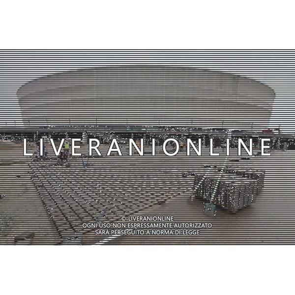 Wroclaw, 29 February 2012. City Stadium in Wroclaw, Poland. (ukit) Maciej Kulczyñski ©photoshot/AGENZIA ALDO LIVERANI SAS - ITALY ONLY - Esercitazioni di Polizia di evacuazione dello stadio, soccorsi di paramedici e servizi di emergenza in previsione degli Europei di Calcio Euro 2012 in Polonia e Ucraina