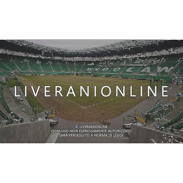 Wroclaw, 29 February 2012. City Stadium in Wroclaw, Poland. (ukit) Maciej Kulczyñski ©photoshot/AGENZIA ALDO LIVERANI SAS - ITALY ONLY - Esercitazioni di Polizia di evacuazione dello stadio, soccorsi di paramedici e servizi di emergenza in previsione degli Europei di Calcio Euro 2012 in Polonia e Ucraina