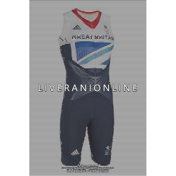 adidas Team GB PowerWEB Sprintsuit_Front Adidas, Official Sportswear Partner of Team GB and ParalympicsGB today proudly presented the ground-breaking team kit that will be worn by the British athletes at the London 2012 Olympic and Paralympic Games. Designed by acclaimed British designer Stella McCartney, who was appointed by adidas as Creative Director for this project, the kit is the most comprehensive range thatÕs ever been supplied to a national team, combining the best in performance technologies and stand-out British style. ©photoshot/AGENZIA ALDO LIVERANI SAS - ITALY ONLY - Presentazione dell\'abbigliamento sportivo Adidas disegnato dalla celebre stilista inglese Stella McCartney che sara\' indossato dagli atleti britannici che parteciperanno ai Giochi Olimpici e Paralimpici di Londra 2012