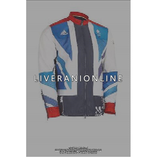 adidas Team GB Men\'s Presentation Jacket_Front Adidas, Official Sportswear Partner of Team GB and ParalympicsGB today proudly presented the ground-breaking team kit that will be worn by the British athletes at the London 2012 Olympic and Paralympic Games. Designed by acclaimed British designer Stella McCartney, who was appointed by adidas as Creative Director for this project, the kit is the most comprehensive range thatÕs ever been supplied to a national team, combining the best in performance technologies and stand-out British style. ©photoshot/AGENZIA ALDO LIVERANI SAS - ITALY ONLY - Presentazione dell\'abbigliamento sportivo Adidas disegnato dalla celebre stilista inglese Stella McCartney che sara\' indossato dagli atleti britannici che parteciperanno ai Giochi Olimpici e Paralimpici di Londra 2012
