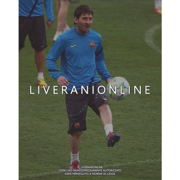 MILANO 27-3-2012 STADIO MEAZZA SAN SIRO ALLENAMENTO BARCELONA IN VISTA DELLA SFIDA DI CHAMPIONS CONTRO IL MILAN NELLA FOTO LIONEL MESSI PH.FIOCHI-ALDO LIVERANI