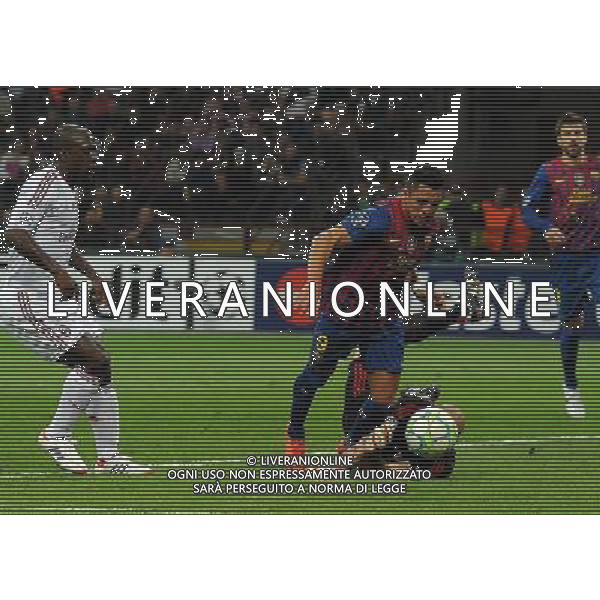 UEFA Champions League 2011/2012 Quarti di Finale Andata Milano - 28.03.2012 Milan-Barcellona Nella Foto:uscita di christian abbiati su alexis sanchez e il barcellona chiede il rigore non concesso /Ph.Vitez-Ag. Aldo Liverani