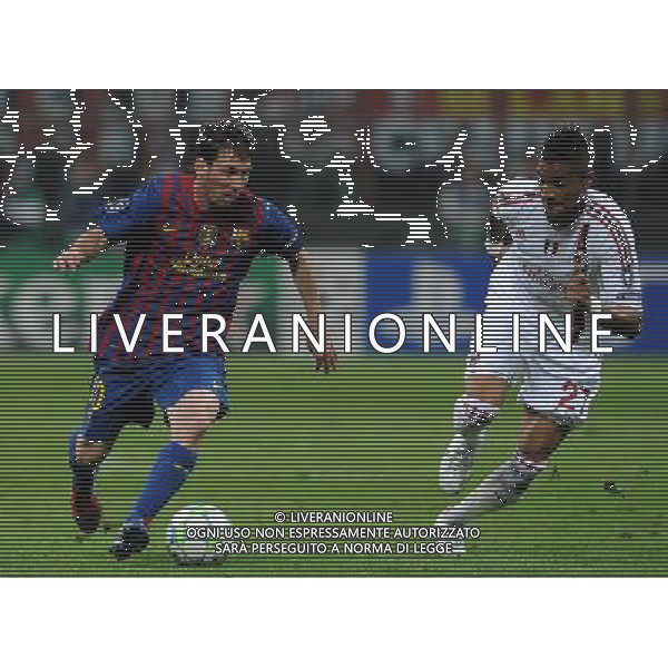 UEFA Champions League 2011/2012 Quarti di Finale Andata Milano - 28.03.2012 Milan-Barcellona Nella Foto:messi lionel e prince boateng /Ph.Vitez-Ag. Aldo Liverani