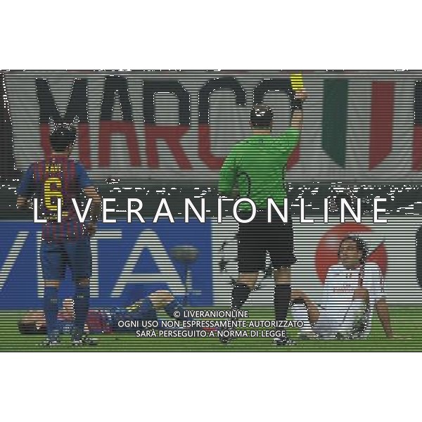 UEFA Champions League 2011/2012 Quarti di Finale Andata Milano - 28.03.2012 Milan-Barcellona Nella Foto: alessandro nesta ammonizione /Ph.Vitez-Ag. Aldo Liverani