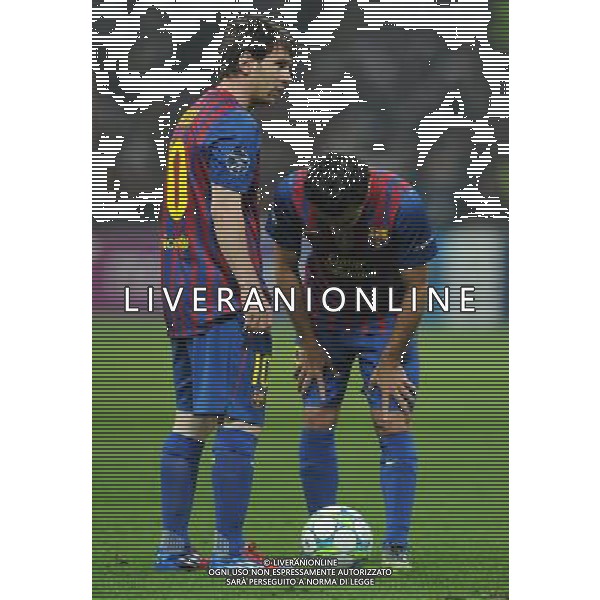 UEFA Champions League 2011/2012 Quarti di Finale Andata Milano - 28.03.2012 Milan-Barcellona Nella Foto:Messi Lionel-Xavi Hernandez /Ph.Vitez-Ag. Aldo Liverani