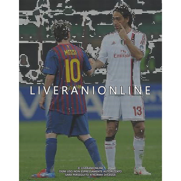 UEFA Champions League 2011/2012 Quarti di Finale Andata Milano - 28.03.2012 Milan-Barcellona Nella Foto:Messi Lionel-Nesta Alessandro /Ph.Vitez-Ag. Aldo Liverani