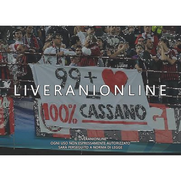 UEFA Champions League 2011/2012 Quarti di Finale Andata Milano - 28.03.2012 Milan-Barcellona Nella Foto:Striscione per Antono Cassano tifosi Milan /Ph.Vitez-Ag. Aldo Liverani