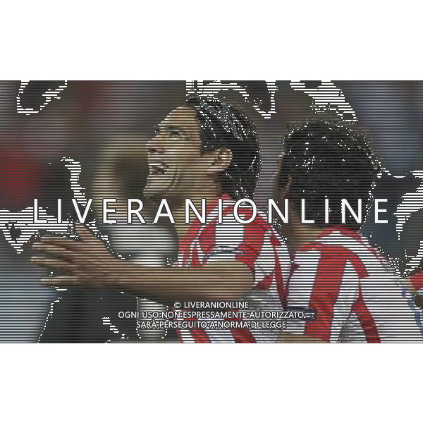 Atletico de Madrid\'s Radamel Falcao celebrates during UEFA Europa League Match. March 29, 2012. (ALTERPHOTOS/Alvaro Hernandez) /AG ALDO LIVERANI SAS - ITALY ONLY