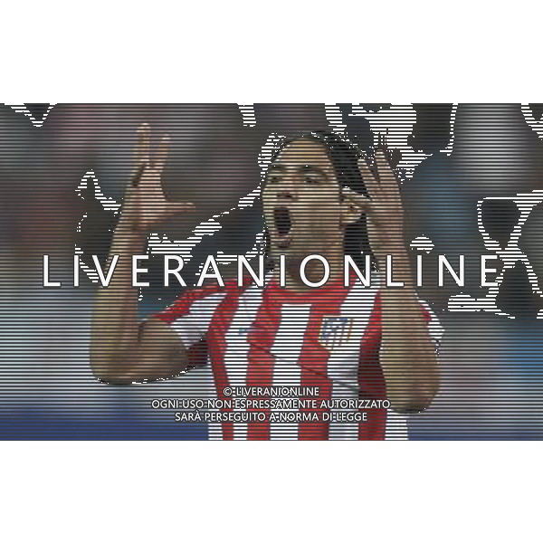 Atletico de Madrid\'s Radamel Falcao reacts during UEFA Europa League Match. March 29, 2012. (ALTERPHOTOS/Alvaro Hernandez) /AG ALDO LIVERANI SAS - ITALY ONLY