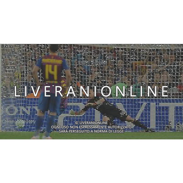 UEFA Champions League 2011/2012 Quarti di Finale Ritorno Barcellona (Spagna) - 03.04.2012 Barcellona-Milan Nella Foto: il gol su rigore di lionel messi /Ph.Vitez-Ag. Aldo Liverani