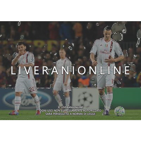 UEFA Champions League 2011/2012 Quarti di Finale Ritorno Barcellona (Spagna) - 03.04.2012 Barcellona-Milan Nella Foto:delusione ibrahimovic e nocerino /Ph.Vitez-Ag. Aldo Liverani