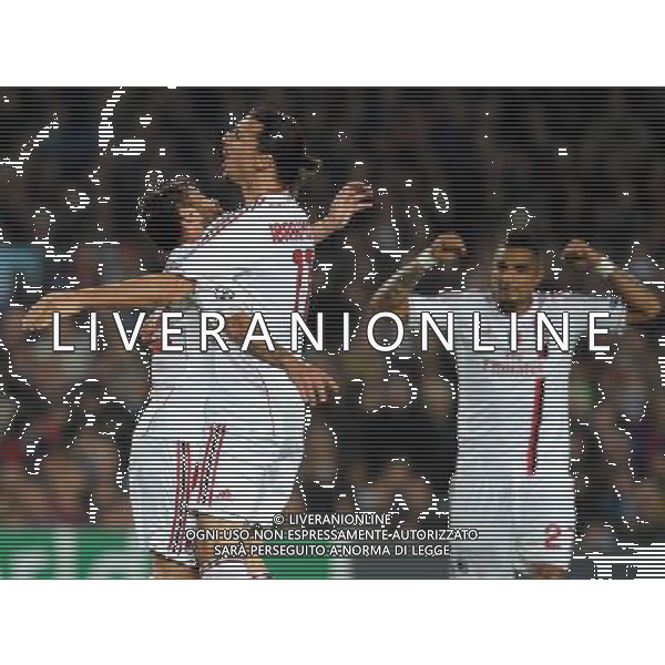 UEFA Champions League 2011/2012 Quarti di Finale Ritorno Barcellona (Spagna) - 03.04.2012 Barcellona-Milan Nella Foto: esultanza dopo il gol del pareggio di antonio nocerino con ibrahimovic /Ph.Vitez-Ag. Aldo Liverani