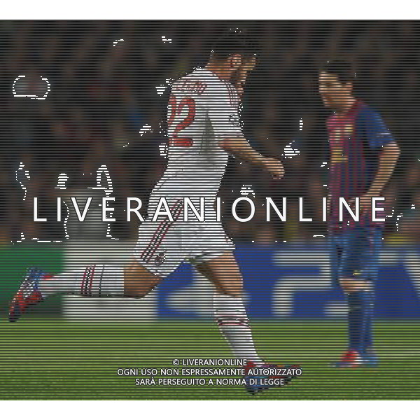 UEFA Champions League 2011/2012 Quarti di Finale Ritorno Barcellona (Spagna) - 03.04.2012 Barcellona-Milan Nella Foto: esultanza dopo il gol del pareggio di antonio nocerino /Ph.Vitez-Ag. Aldo Liverani