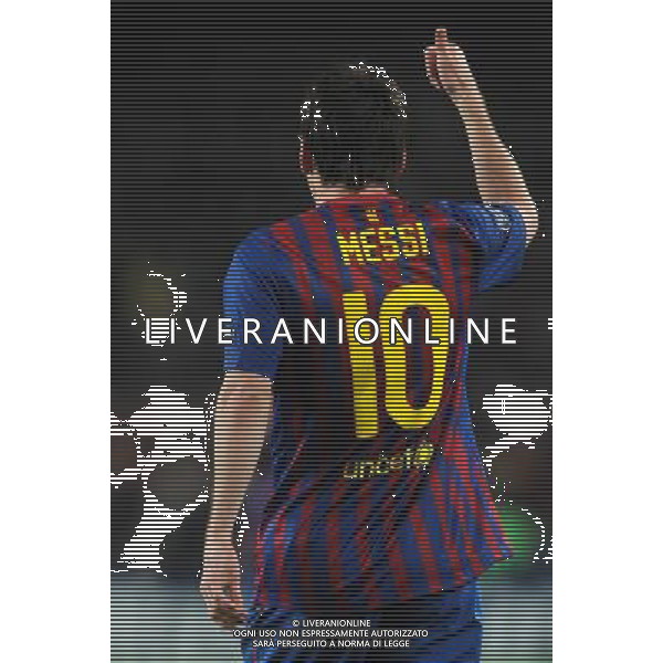 UEFA Champions League 2011/2012 Quarti di Finale Ritorno Barcellona (Spagna) - 03.04.2012 Barcellona-Milan Nella Foto:messi lionel esulta /Ph.Vitez-Ag. Aldo Liverani