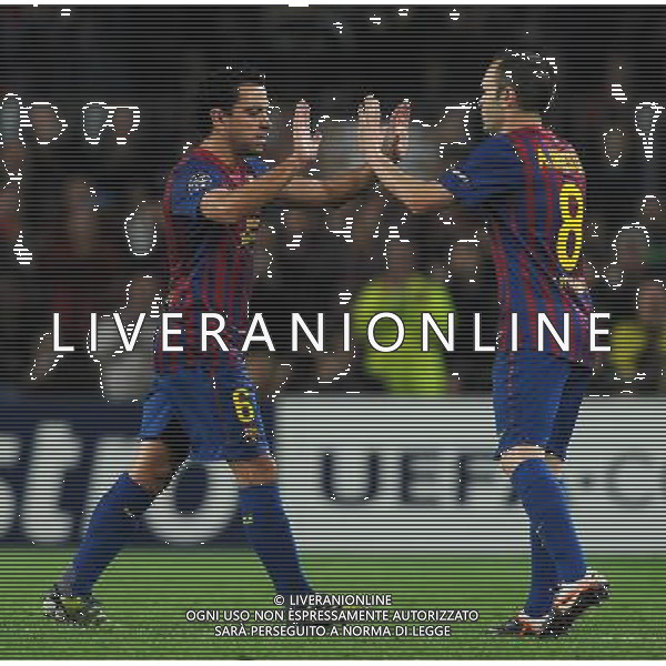 UEFA Champions League 2011/2012 Quarti di Finale Ritorno Barcellona (Spagna) - 03.04.2012 Barcellona-Milan Nella Foto:xavi e iniesta /Ph.Vitez-Ag. Aldo Liverani