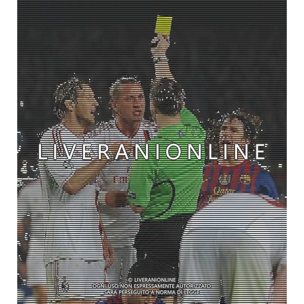 UEFA Champions League 2011/2012 Quarti di Finale Ritorno Barcellona (Spagna) - 03.04.2012 Barcellona-Milan Nella Foto:philippe mexes ammonizione /Ph.Vitez-Ag. Aldo Liverani