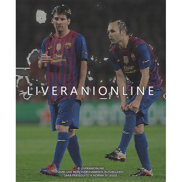 UEFA Champions League 2011/2012 Quarti di Finale Ritorno Barcellona (Spagna) - 03.04.2012 Barcellona-Milan Nella Foto:messi e iniesta /Ph.Vitez-Ag. Aldo Liverani