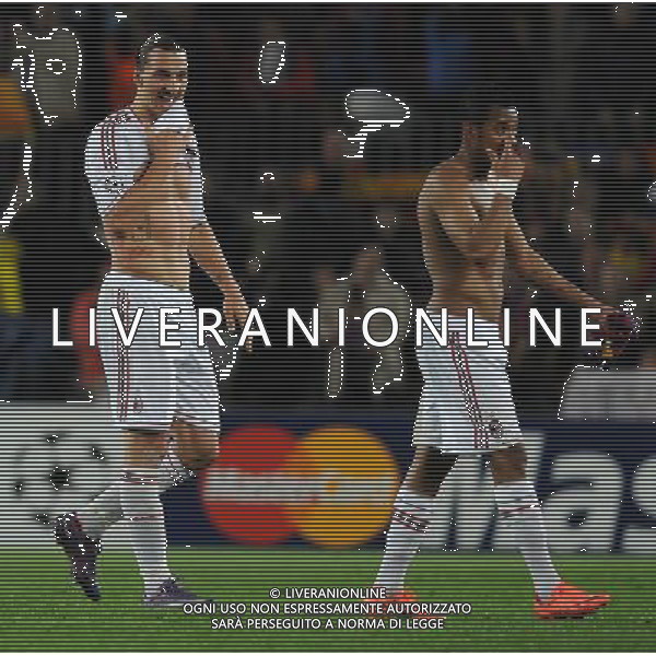 UEFA Champions League 2011/2012 Quarti di Finale Ritorno Barcellona (Spagna) - 03.04.2012 Barcellona-Milan Nella Foto:delusione finale ibrahimovic e robinho /Ph.Vitez-Ag. Aldo Liverani