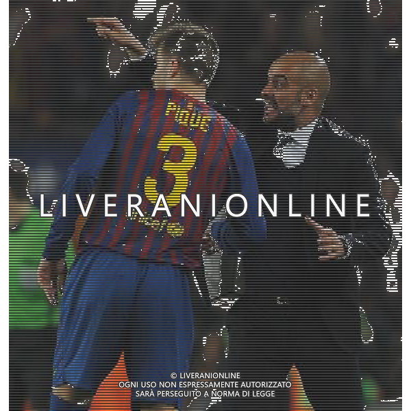 UEFA Champions League 2011/2012 Quarti di Finale Ritorno Barcellona (Spagna) - 03.04.2012 Barcellona-Milan Nella Foto:Guardiola Joseph-Piqu Gerard /Ph.Vitez-Ag. Aldo Liverani