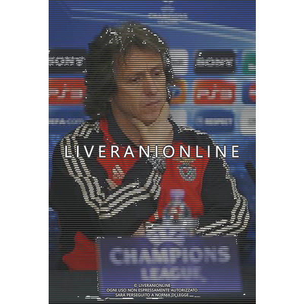 Benfica\'s manager Jorge Jesus speaks to the media during a press conference at Stamford Bridge in west London, ahead of his side\'s Champion\'s League clash against Chelsea tomorrow night. Photo date: Tuesday April 3, 2012. Photo credit: Johnny Green ©PHOTOSHOT/ALDO LIVERANI SAS ITALY ONLY