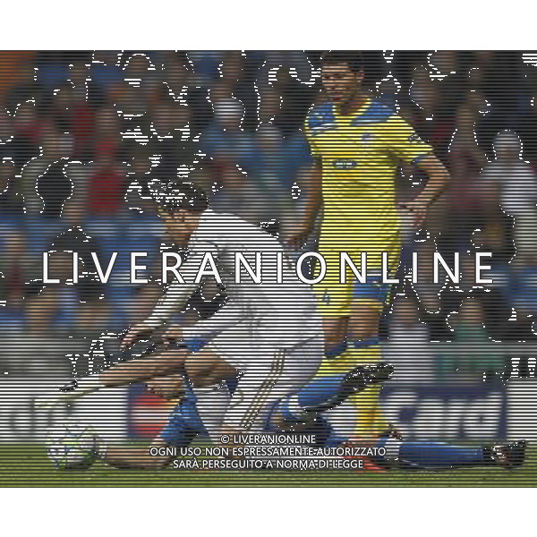 Real Madrid\'s Cristiano Ronaldo Urko Pardo and Apoel\'s during Champions League match on april 4th 2012. Photo: Cesar Cebolla / ALFAQUI /ALDO LIVERANI SAS - ITALY ONLY -